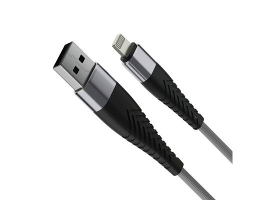 Кабель OLMIO SOLID USB 2.0 - lightning 1.2м 2.1A Титановый (039048) усиленный